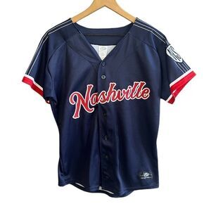 OT Sports Nashville Sounds Navy Replica Button Up Jersey Youth XL Navy Baseball